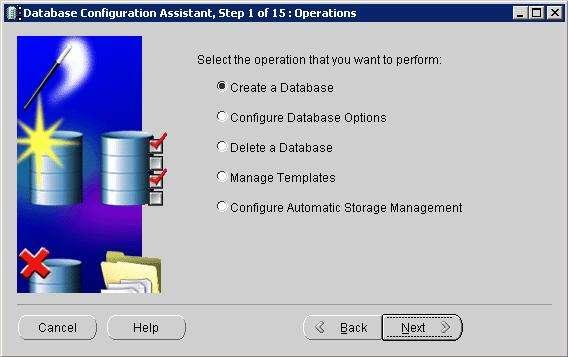 Oracle DBCA Database Configuration Assistant on työkalu uuden