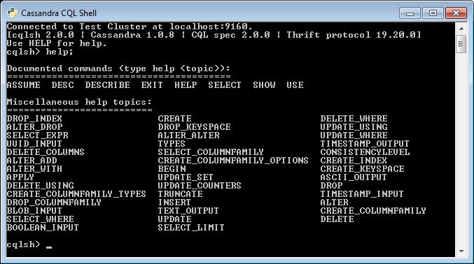 CQL Cassandra Query Language SQL:n kaltainen