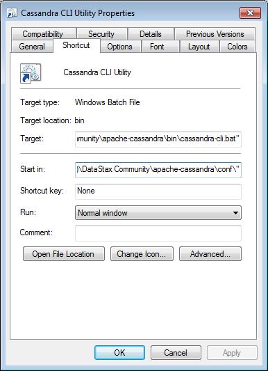Cassandra CLI bugi Jos keyspacen luominen epäonnistuu virheeseen cassandra.