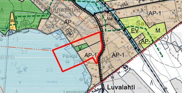 12(18) 3.2.3. Yleiskaava Suunnittelualueella on voimassa Euran keskustan osayleiskaava (Kv hyv. 23.5.2016, osittainen voimaantulo 21.11.2016).