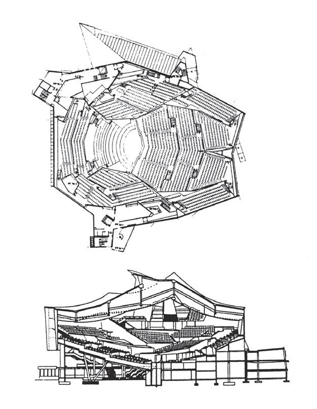 Berliinin Philharmonie (DLW Nachrichten 36/1964). seen. Näin tietenkin pitää olla myös konserttisalissa.