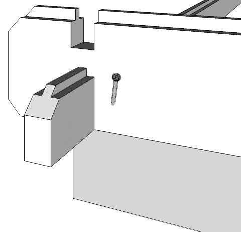 Lillevilla 342 3900mm x 3000mm / 34mm Perustuspuut - Grundbalken Alimman hirsikierroksen kiinnitys perustuspuihin Fästning