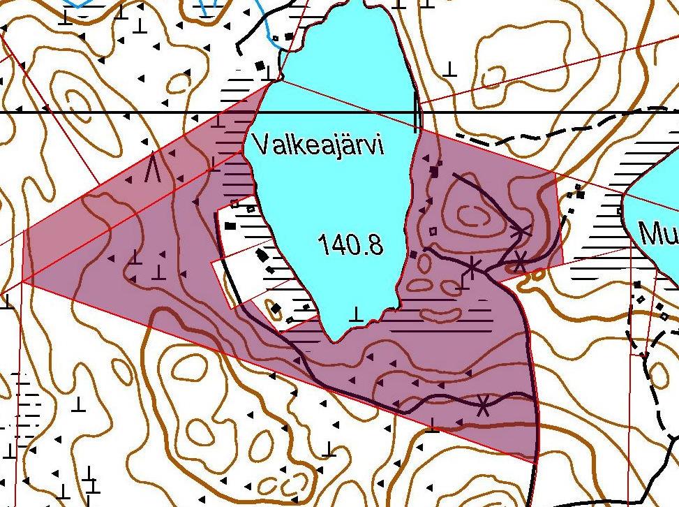 11:16 19:8 Kuva 2. Tilan 11:16 alue ja tilan 19:8 Valkeajärven palstan alue. Suunnittelualueen nykyinen maankäyttö Suunnittelualueen pinta-ala on n. 14,5 ha ja siihen kuuluu n.