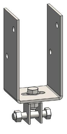 Kohteisiin, joissa tarvitaan korkeussuuntaista säädettävyyttä kiinnitettävälle materiaalille. Piirustusnumero: 115601 GTIN-1: 00568000 82xx80-1 ja yhteensopivuus Kiinnike lyödään paalun päähän.
