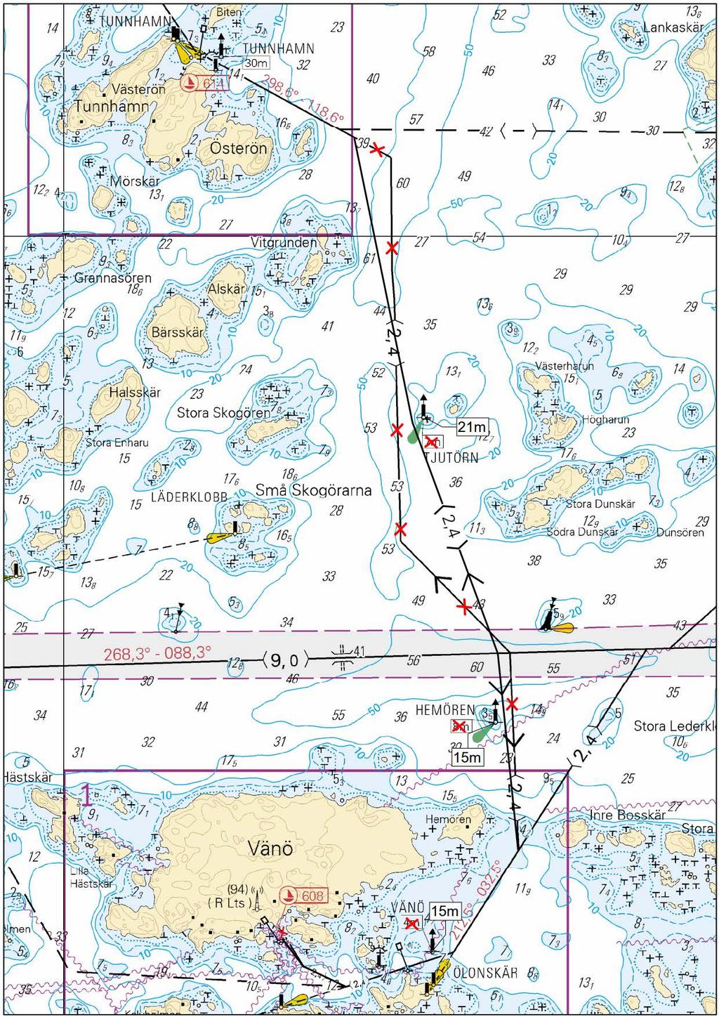 Kuva viitteeksi, karttaotteet ei merikartan mittakaavassa / Bild för referens, kortutdrag inte i sjökortets skala / Image for reference, chart extracts not to scale of chart ( FTA, Turku/Åbo 2018 )