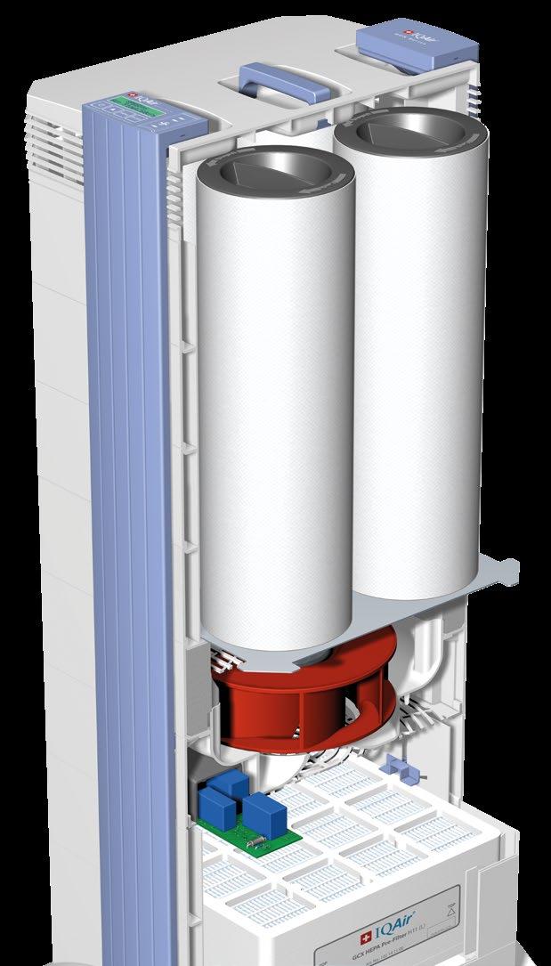 GCX-sarjan laitteet ovat IQAir -sarjan tehokkaimpia siirrettäviä ilmanpuhdistimia jopa 540 m³/h ilmantuotolla. VTT:n testaama (VTT-CR-0567-6) Ominaisuuksina laitteessa ovat mm.