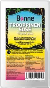 Hedelmäpitoisuus 120 % Energiaa 220 kj/53 kcal josta tyydyttynyttä Hiilihydraatteja 11,5 g josta sokereita 1 Ravintokuitua 1,5 g 0,9 g C-vitamiinia 29 mg* (*36 % päivän saantisuosituksesta)