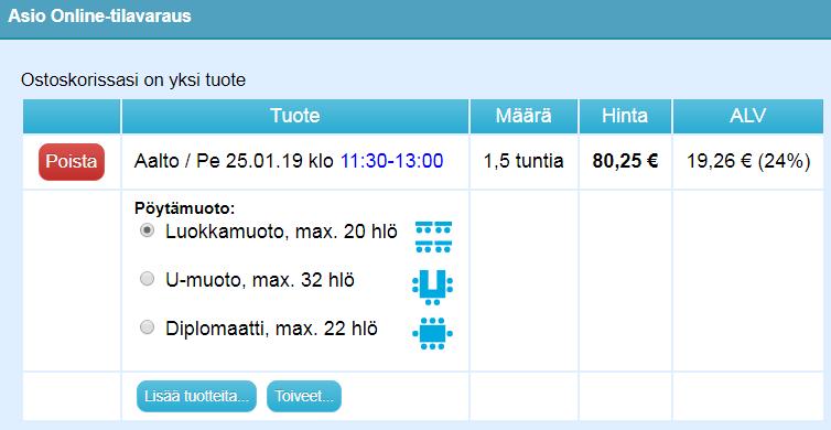 Yrityskhtaisilla asetuksilla mahdllisuus tehdä nline-varauksia suraan vahvistetuksi myös