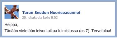 YLEISTÄ Jos suunnittelet pitäväsi asunnossasi juhlat, kerro siitä ajoissa muille naapureille vaikka Facebook-ryhmän seinälle postatussa ilmoituksessa. Tällä pidät yllä naapurisopua.