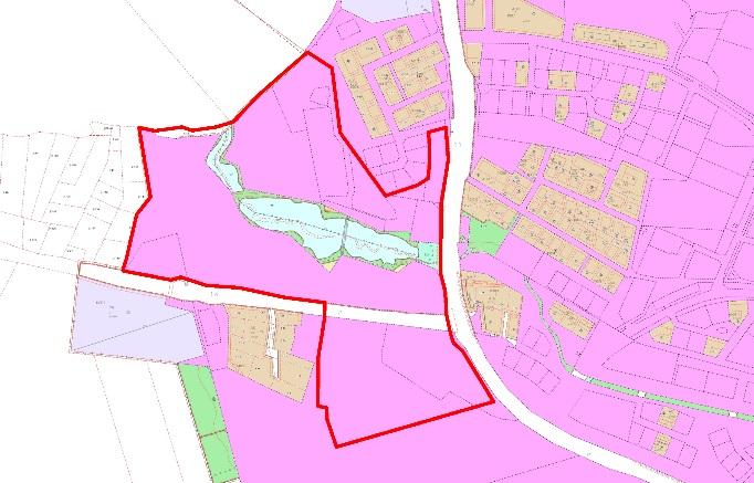 MAANOMISTUS JA VUOKRAUS Asemakaava Kuva 3. Maanomistuskartta. Vaaleanpunainen = kaupungin omistus ja hallinta; vihreä = vuokrattu; valkoinen = yksityisen omistuksessa.