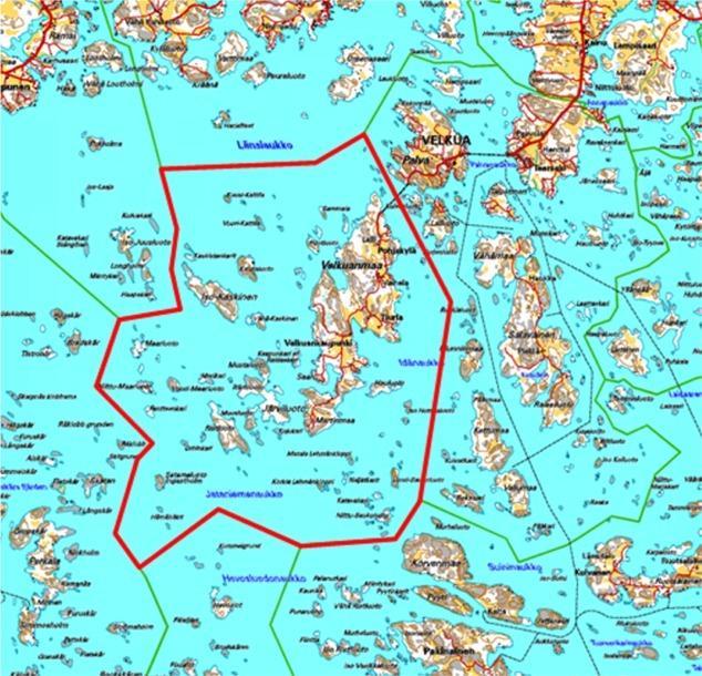 PÖYRY FINLAND OY Sivu 6 (31) 1 SUUNNITTELUALUE Alue sijaitsee Naantalin kaupungissa entisen Velkuan kunnan alueella noin neljän kilometrin päässä kunnan Teersalossa sijainneesta keskustaajamasta.