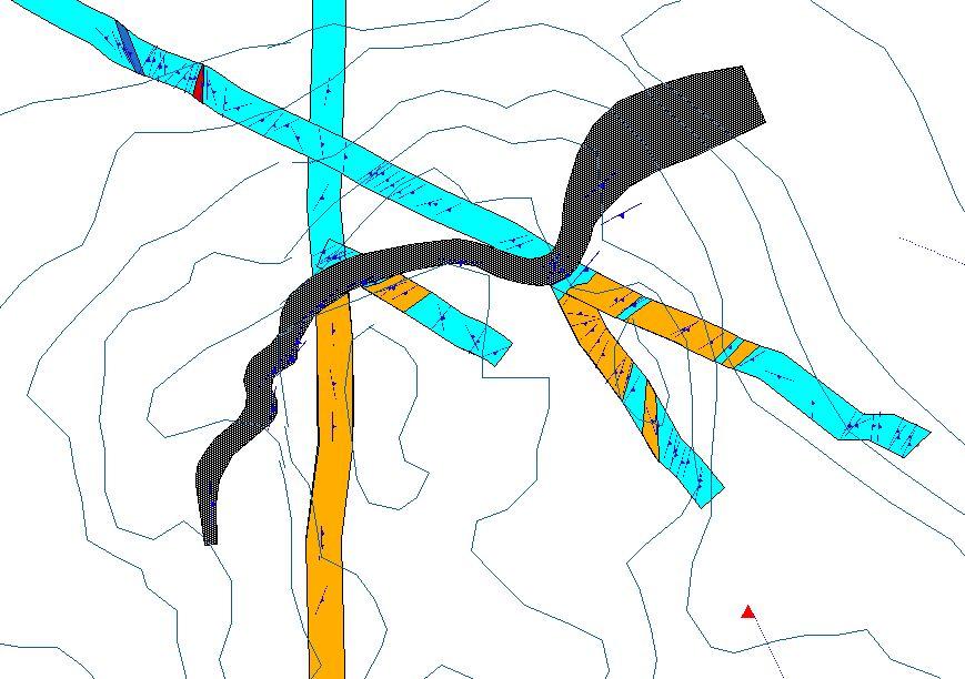B) Shear zone between TK5 and TK7. The view is towards ENE.