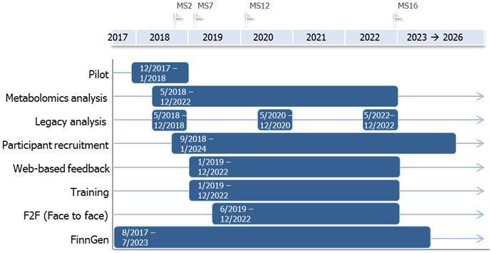 Aikataulu Lippulaivaa ei rahoitettu 2018-2019 menee pilottiprojektien teossa FinTerveys 2017 P6-projektin valmistelu Business Finland STM Muut kumppanit? Väli/esi-pilotit?