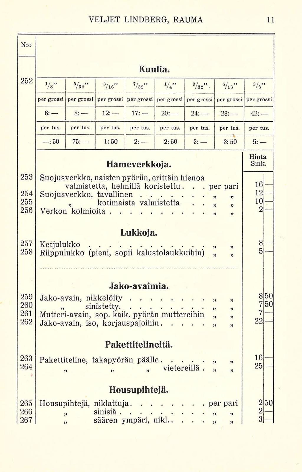 per N;o OM Kuulia 8 Vs /«i Vie Vsi V* /«" B /ie»/«per grossi per grossi per grossi per grossi per grossi per grossi per grossi per grossi 6: 8: 12: 17: 20: 24: 28: 42: per tus per tus per tus per tus