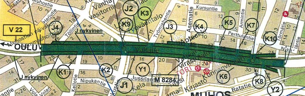 Ote tiesuunnitelmasta (1996). 3.2 Suunnittelutilanne 3.2.1 Maakuntakaava Pohjois-Pohjanmaan maakuntakaava on vahvistettu 17.2.2005.