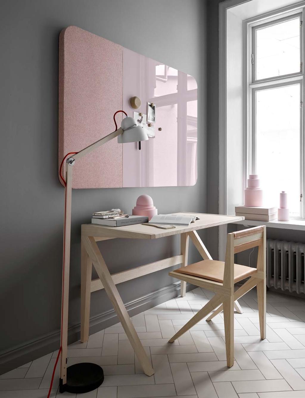 Kirjoitustaulut lasipinta Kirjoitustaulut lasipinta Mood Fabric Wall Magneettinen lasitaulu pyöristetyin kulmin ja kangasverhoilulla rungolla.