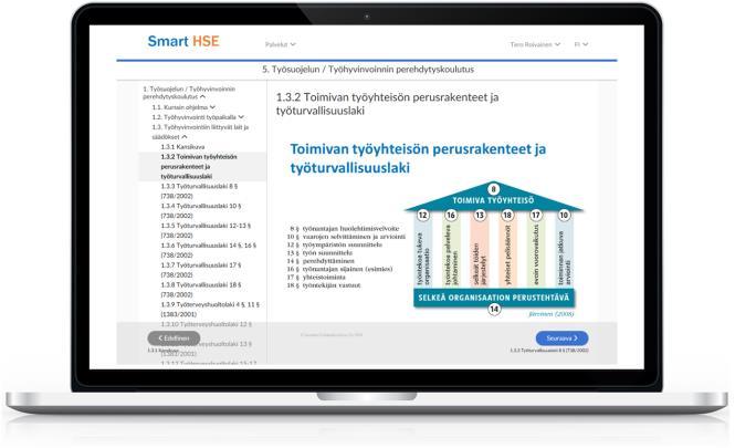 SÄHKÖISET KOULUTUSMATERIAALIT Kertaaminen Työsuojelukoulutusten sähköiset koulutusmateriaalit ovat saatavilla palvelussa sitä mukaa kun olet suorittanut luokkahuonekoulutuksia, voit palata