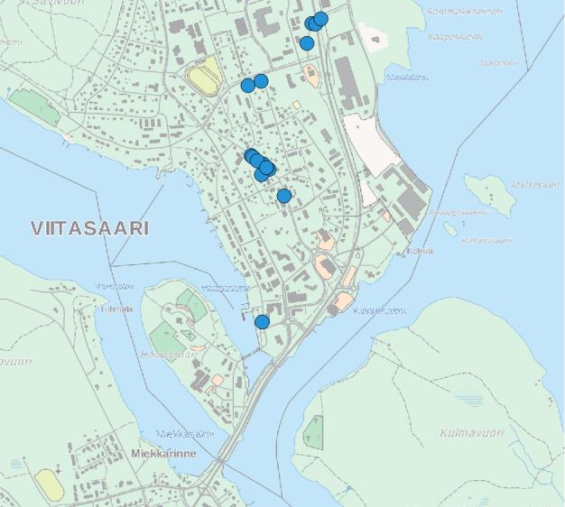 Viitasaaren ongelmakohteet kartalla Vastaajat arvioivat Viitasaaren