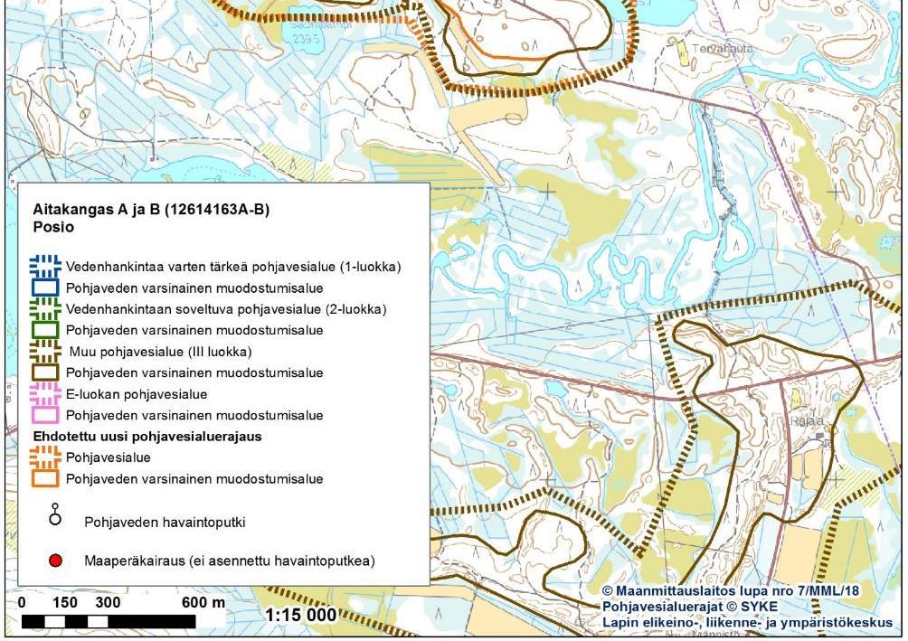 pohjavesialueiden A ja