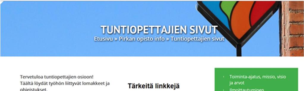 Tervetuloa opettajaksi Pirkan opistoon! Tässä oppaassa esitellään keskeisimmät työsuhteeseesi liittyvät asiat, joten lue opas huolella. Olet tärkeä linkki opiskelijan ja opiston hallinnon välillä.