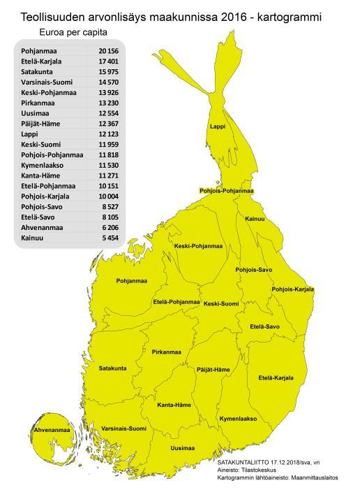 Tilastokeskus ja Satakuntaliitto 2018 TEOLLISUUDEN KÄRKIALOJA TÄLLÄ HETKELLÄ Liikevaihdon kasvu tammi-kesäkuu 2018 Automaatio- ja robotiikka Sähkö- ja elektroniikkateoll. Metallien jalostus 17.12.