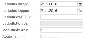 48! (! 50) 9. SOPIMUSLASKUT Sopimuslaskujen tarkoitus on helpottaa säännöllisin väliajoin laskutettavien asiakkaiden laskutusta.