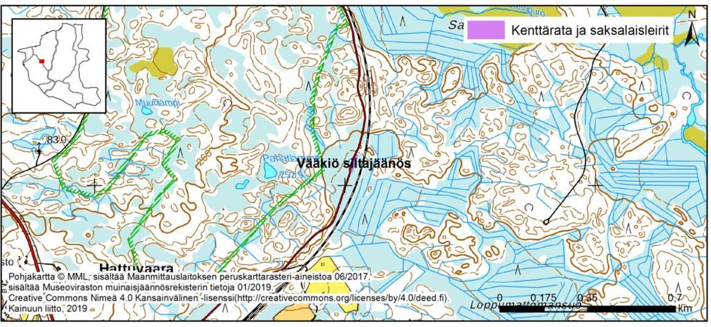 Tavaraliikenneaseman yhteydessä oli vankileiri sekä saksalaisten rakentajapataljoona 429 K:n 1. komppanian komennuskunnan tukikohta. Maastossa on jäänteitä vielä poteroista ja taisteluhaudoista.