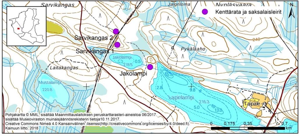 Kuva 12 Sarvikangas 1 (1000029439) Paikalla on ollut jatkosodan aikana saksalaisten kenttäradan työmaaleiri.