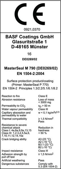 1305 BASF Construction Chemicals Italia Spa Via Vincinale delle Corti 21 31100 Treviso 15 IT 0070/01 Osa D EN 1504-3 Nopeasti kovettuvat sementtipohjaiset laastit betonirakenteiden rakenteelliseen