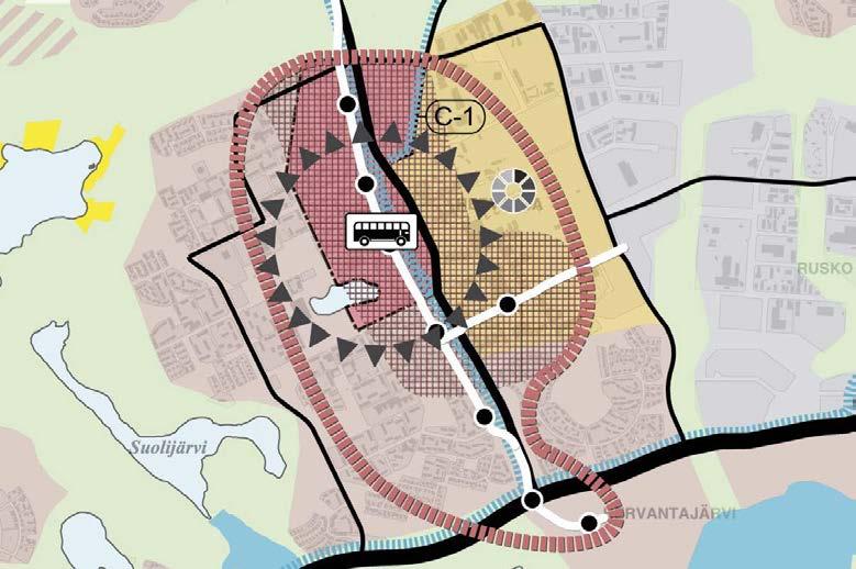 11 2.2.2 Yleiskaava Kantakaupungin yleiskaava 2040 on hyväksytty valtuustossa 15.5.2017. Kaupunginhallitus on määrännyt yleiskaavan osittain voimaan kuulutuksella 20.9.