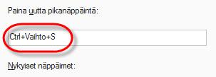 pikanäppäintä.