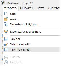 KUVIOIDEN TALLENNUS (TALLENNA VALITUT) 43 7 Klikkaa OK Kansion tuonti - valintaikkunassa.