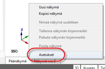 NÄKYMIEN KÄYTTÖ 71 4 Valitse Näkymä nro 2. 5 Klikkaa grafiikka-alueella hiiren oikealla painikkeella ja valitse Oikealta (työkoord.), nähdäksesi kappaleen oikealta. 6 Valitse Päänäkymä-välilehti.