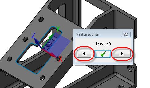 92 MASTERCAM X8/ Kuvantojen ja suuntien ymmärtäminen 4 Klikkaamalla nuolia voit