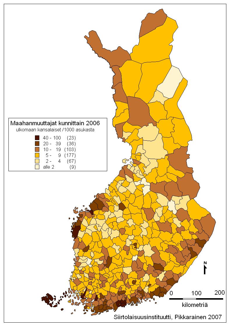 Maahanmuuttajien alueellinen