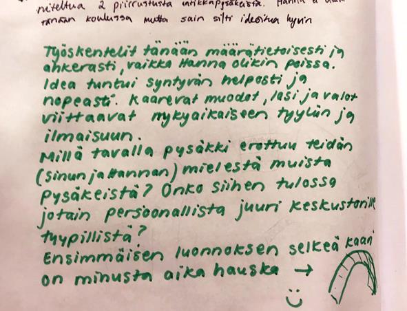 ITSEARVIOINTIA JA OPETTAJAN PALAUTETTA Kurssilla oppilailla oli käytössään