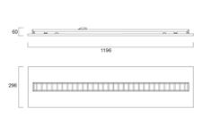 Ominaisuudet Mitat mm Uppoasennettava 300x1200mm LED 27W, 28W, 29W, 52W, 53W ja 54W 3100-6000lm