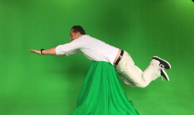 Greenscreen Maker-tilassa on valmis greenscreenkulmaus, joka on toteutettu
