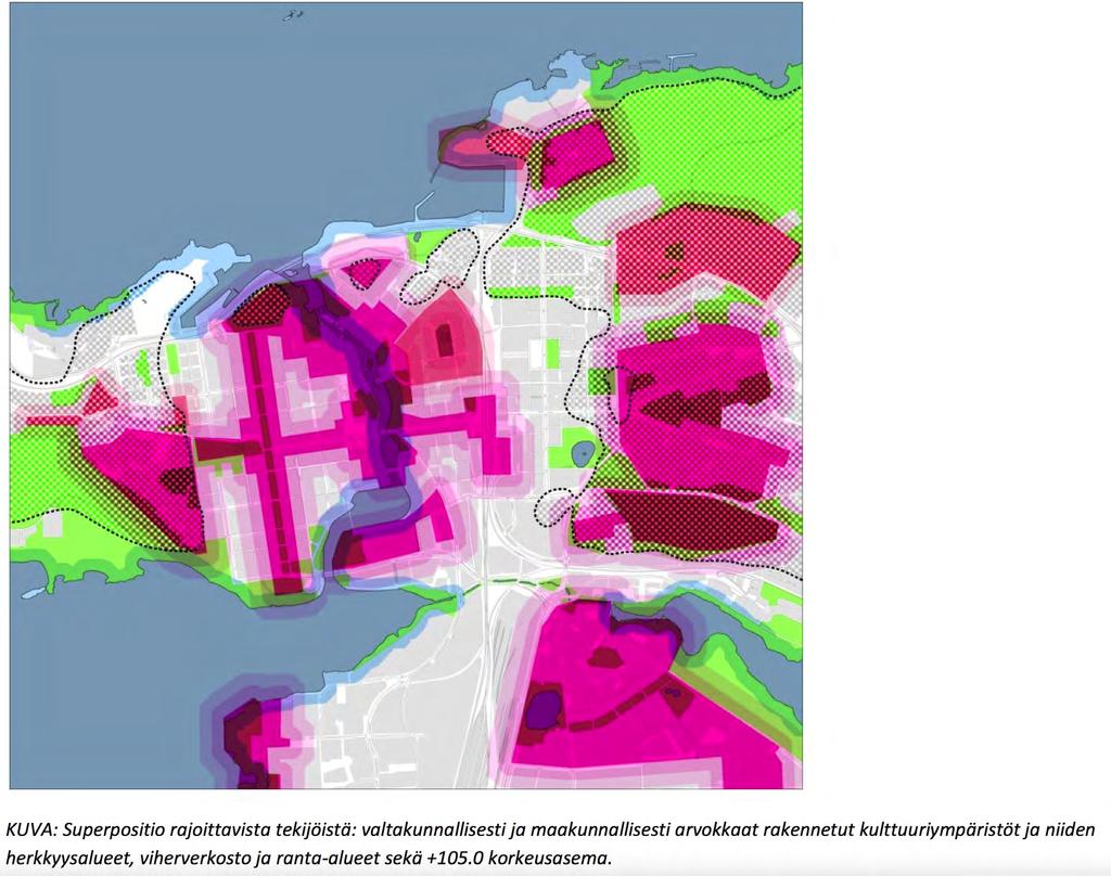 Korkean rakentamisen rajoitteet Lähde: Korkean rakentamisen selvitys Tampereen