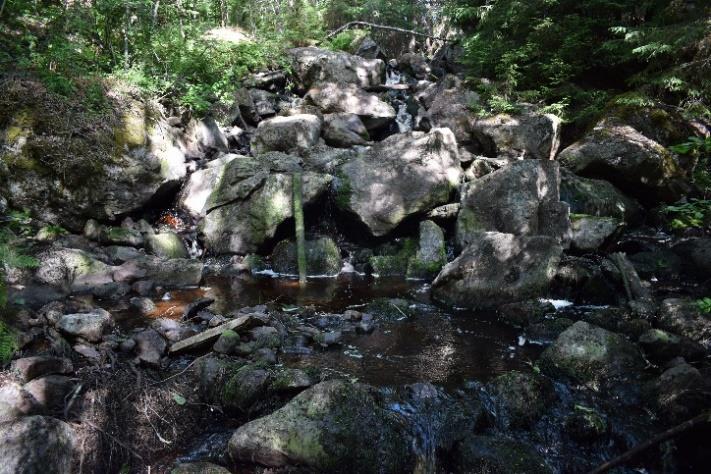 Kpl/1 m2 3 Alaisenlammin yläpuolella (Hörhänkoski). Alin koski puolestaan välittömästi Alaisenlammin alapuolella.
