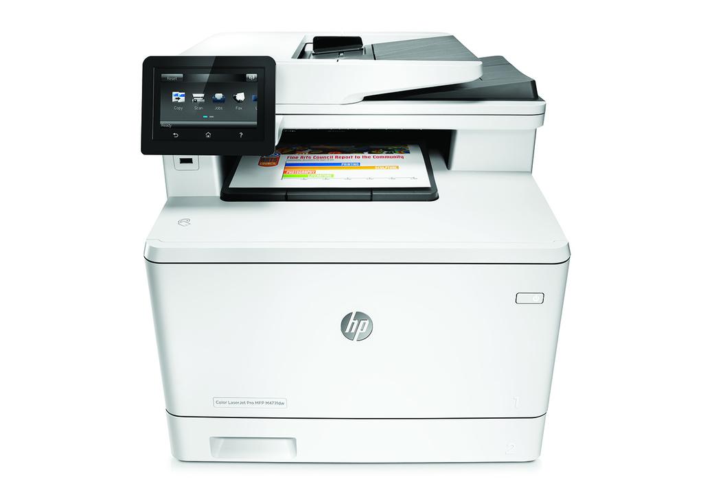 Tiedot HP Color LaserJet Pro MFP M477 sarja Hämmästyttävää nopeutta. Tehokasta tietoturvaa.