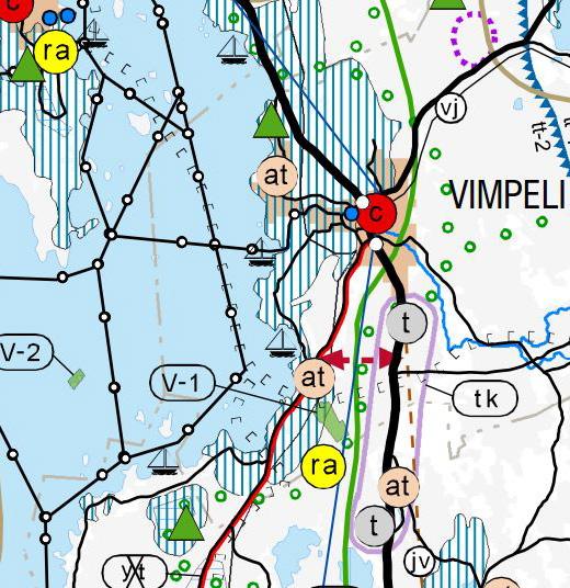 VIMPELIN KUNTA KESKUSTAN ASEMAKAAVAN MUUTOS JA LAAJENNUS, KT 68 YLEISEN TIEN ALUE JA OSAKORTTELI 8 1 1.