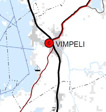 Suunnittelualue sijoittuu Vimpelin keskustan pohjoisosaan Vimpelintien (kt 68 Virrat Pietarsaari) alueelle sekä osittain kortteliin 8.