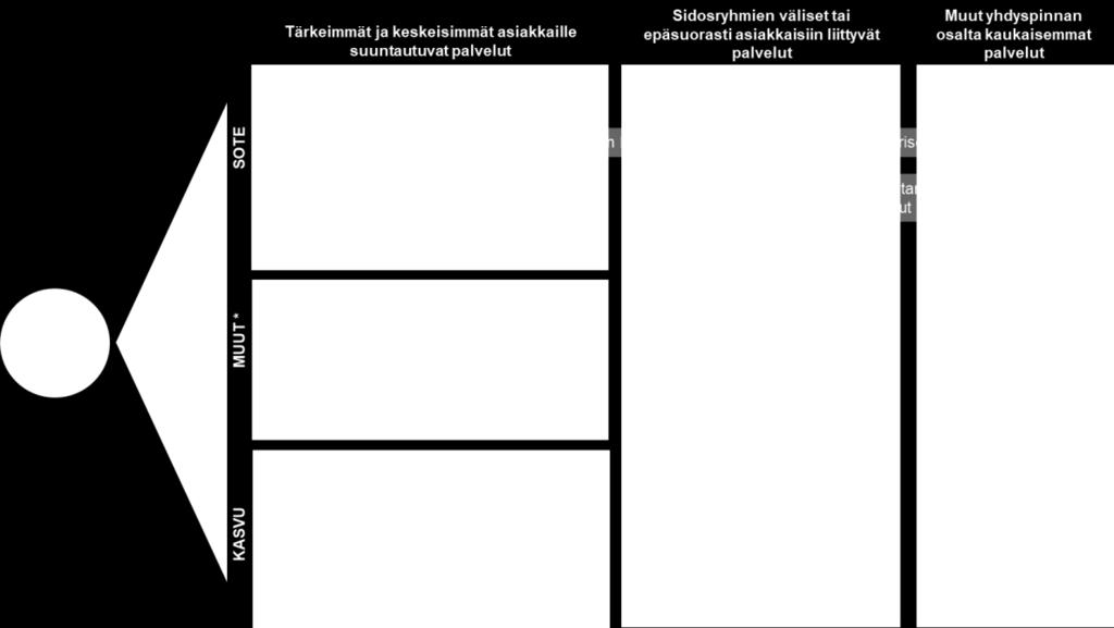 Yhdyspinnan toiminnot ja niihin liittyvät havainnot Toimintoja tunnistaessa pyrittiin kartoittamaan yleisimmät ja tärkeimmät yhdyspinnan erikseen sekä SOTE- että kasvupalveluiden näkökulmista.