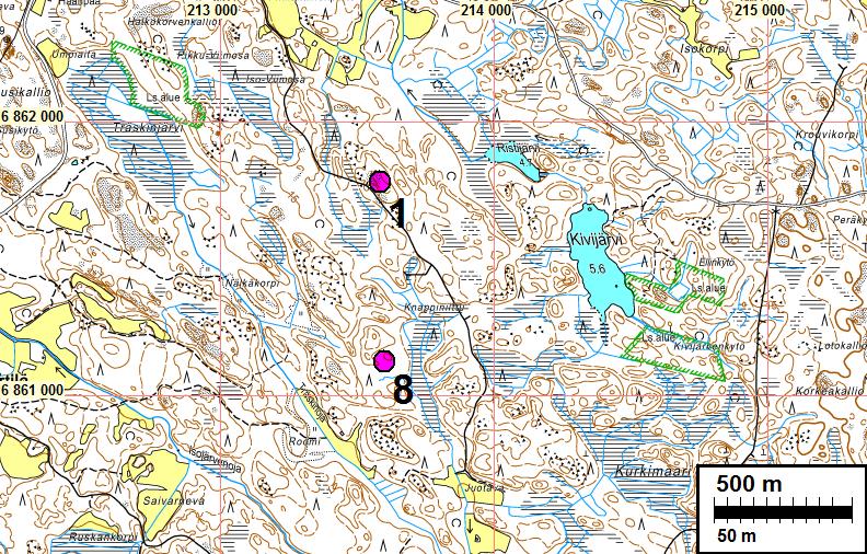 3 Yleiskartat Voimalapaikat on merkitty vaaleanpunaisilla palloilla. Lähtötiedot CPC Finland Oy suunnittelee yhdeksän tuulivoimalan rakentamista Merikarvialle.