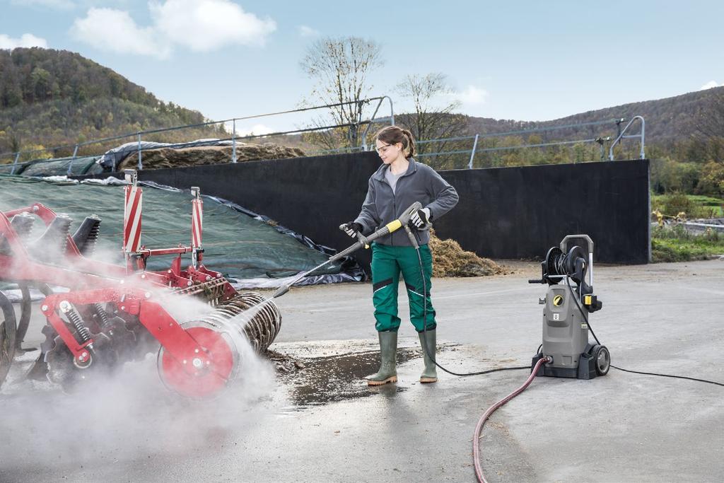 TEKNISET TIEDOT JA LAITE. Painepesuri HD 8/18-4 MX Plus Kestävä, 4-napainen matala kirrosnopeuksinen kolmivaihemoottori Servo Control: Portaaton paineen ja vesimäärän säätö suoraan pesukahvasta.