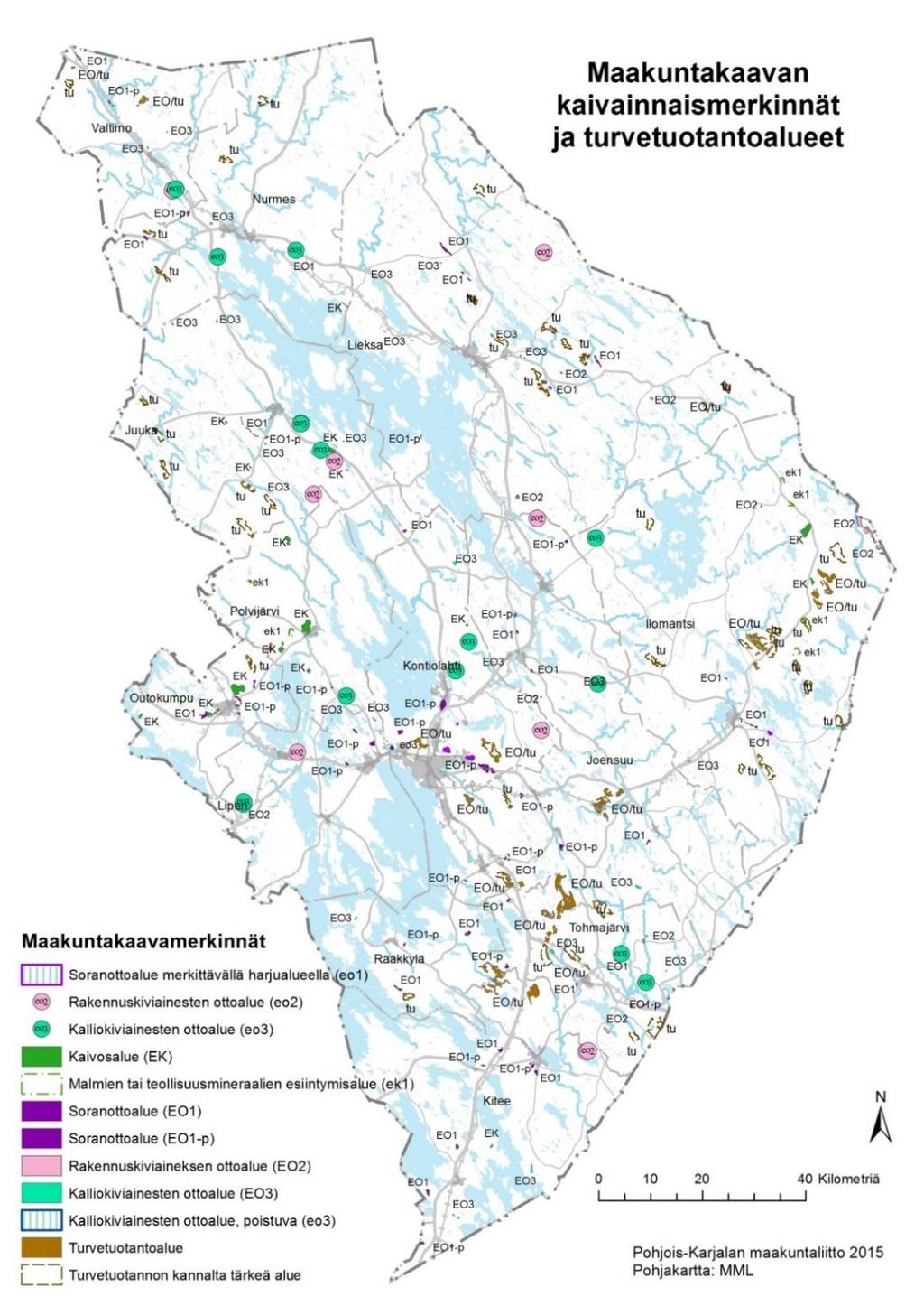 Iljansuo Ilomantsi Lainvoimainen lupa, ei valmistelussa (400 ha) Koivu-Ruosmesuo Ilomantsi VHaO päätös 2016, ei lupaa (1 200 ha) Toimivat suot ha 4020 Lähde: