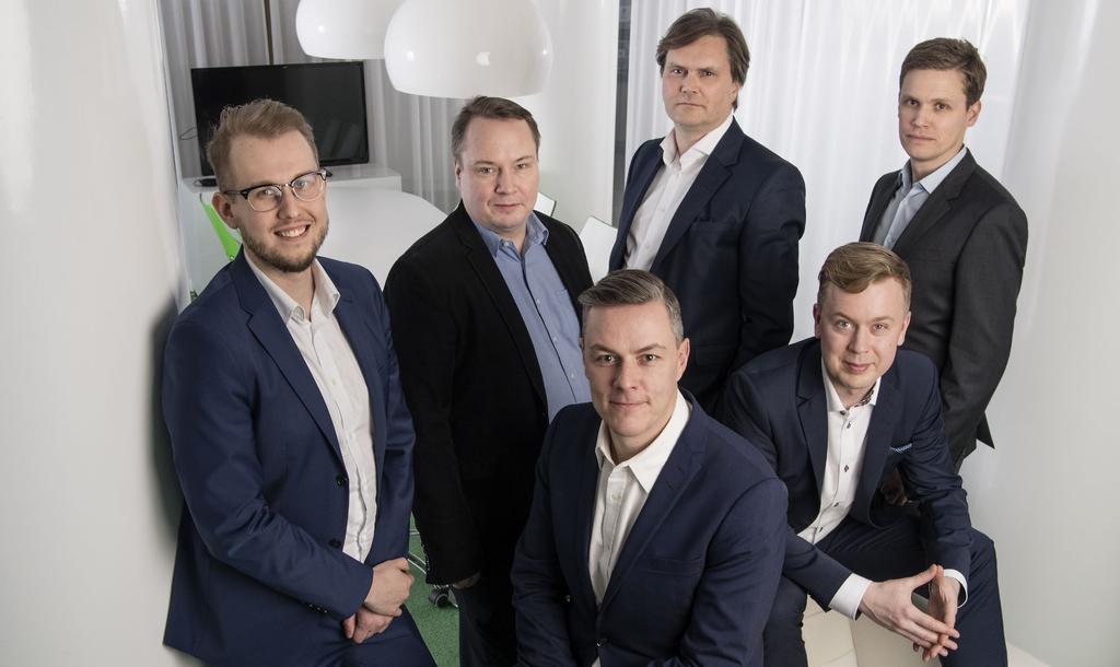 Johtoryhmä Vasemmalta: Valtteri Komulainen Head of Operations Jarno Tenni Head of Engineering Toni