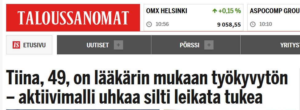 työttömyydestä vai palveluja, joilla