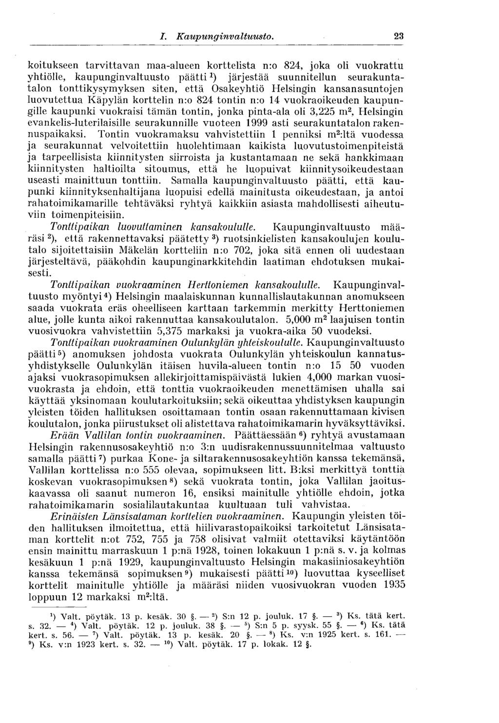 23 I. Kaupunginvaltuus to.